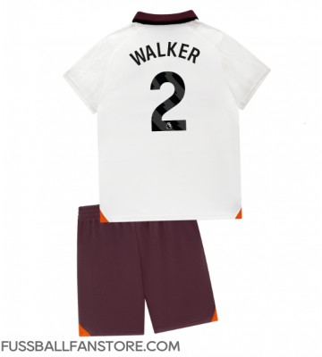 Manchester City Kyle Walker #2 Replik Auswärtstrikot Kinder 2023-24 Kurzarm (+ Kurze Hosen)